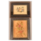 Two Antique Theorem Paintings on Velvet.