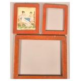 Three Antique Painted Picture Frames.