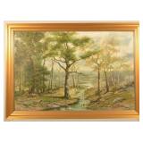 S. West Large Oil On Canvas Landscape Painting.