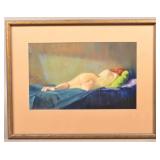 F. Sands Brunner Pastel Nude In Repose Painting.