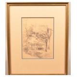 F. Sands Brunner Graphite Pencil Landscape Drawing