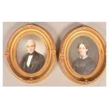 2 Louis M.D. Guillaume Oil on Board Portrait Paint