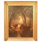 A.E. Ferry after James M. Hart Oil on Canvas Paint