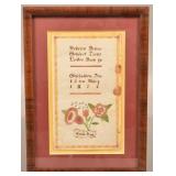 1873 Amish Fraktur Bookplate Signed Frene Lapp.