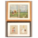 Four Small 19th Century Black Americana Paintings.