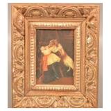 Antique Oil on Board Child with Dog Painting.