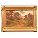 R.W. Radcliffe Oil on Canvas Sheep Painting Dated
