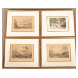 Four Color Engravings of Various Pennsylvania Scen