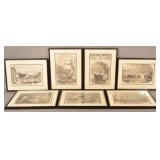 Seven Harpers Weekly Nautical Prints. Dated 1860-1