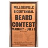 1961 Framed Poster: Millersville Beard Contest.