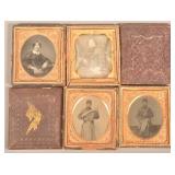 Four 1/6 Plate 19th Century Portrait Images.