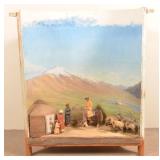 Earl Poole Large Diorama Asian Workers with Sheep.