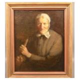 Ella S. Hergesheimer Oil on Canvas Portrait Painti