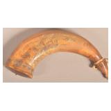 Antique Carved Small Powder Horn.