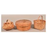 Three Antique/Vintage Woven Baskets.