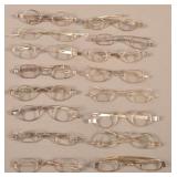 16 Pairs of 19th Century Coin Silver Frame Eye Gla