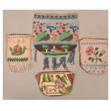 Four Victorian Beaded Draw-String Bags.