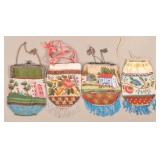 Four Victorian Beaded Draw-String Bags.