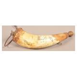 Vintage Carved Powder Horn.