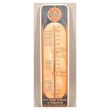 Vintage Gulf Oil Co. Advertising Wall Thermometer.