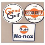Three Gulf Advertising Signs.