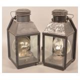 Two Dietz Imperial Square Lamp No. 2.