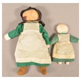 Two Vintage Amish Cloth Dolls in Traditional Dress