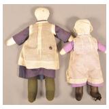 Two Vintage Amish Cloth Dolls in Traditional Dress