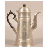 Israel Trask Pewter Lighthouse Form Coffeepot.