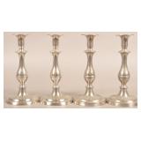 Two Pairs of Antique American Pewter Candlesticks.
