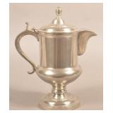 Oliver Trask Pewter Footed Flagon, Circa 1830–40.