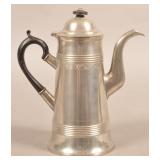 Israel Trask Pewter Lighthouse Form Coffeepot.