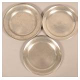 Three Various Pewter Communion Plates.