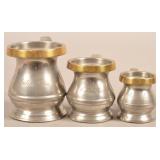 Graduated Set of Three English Pewter Measures.