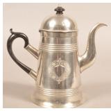 Eben Smith Pewter Lighthouse Form Coffeepot.