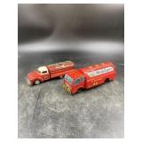 2 Tin Litho Mobil Gas Trucks