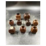 9 Wooden Robert Treat Hogg Candle Holders