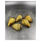 Selection of 5 Gold Ribbed Kugels