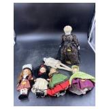 Tray of 6 Collector Dolls
