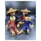 4 Cloth Oriental Dolls