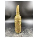 Incised Decorated Brass & Copper 3-part Bottle