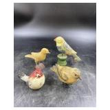 4 Vintage Bird Figures and door knocker
