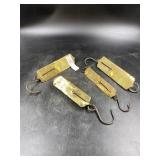 4 Vintage Brass Spring Scales
