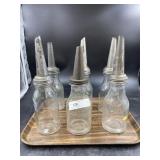 6 Vintage Oil Bottles