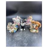 4 Cat Figurines