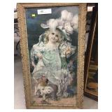 Print of Young Lady with Kitten