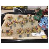 Set of 12 Lead/Metal Vintage Musical Figurines