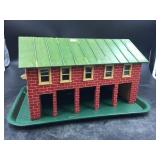 Vintage Wooden House with Brick Litho
