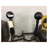 Vintage Cannonball Form Andirons