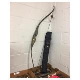 Vintage Falcon Recurve Bow with arrows